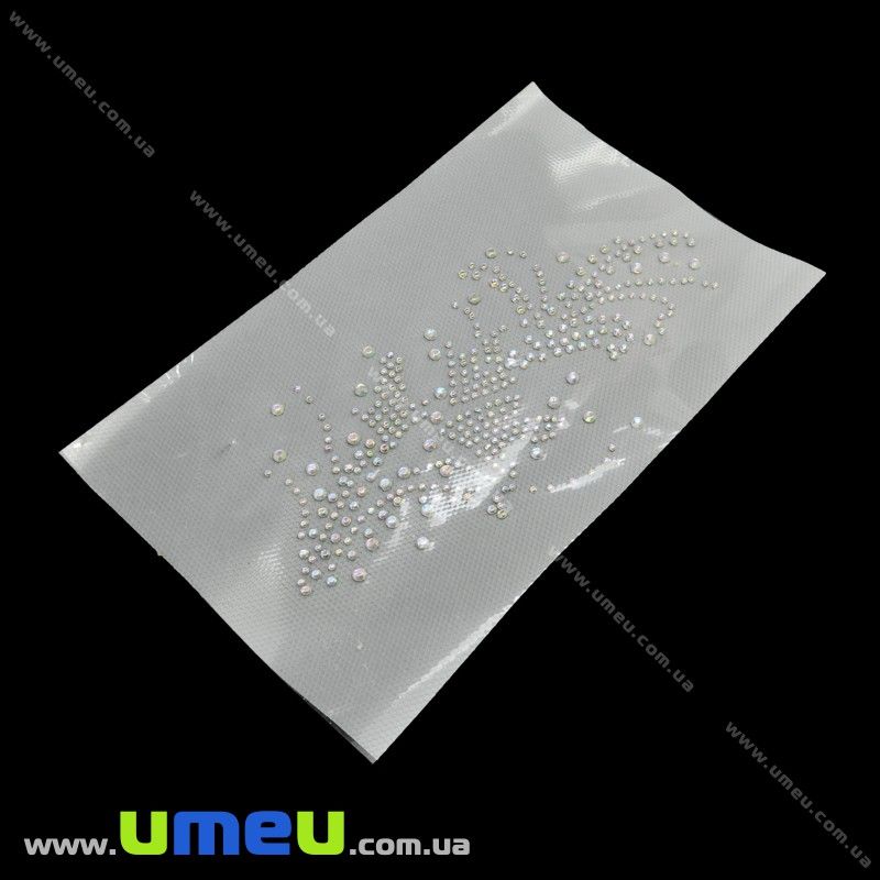 Термоаплікації стразові, 15х7 см, Біла АВ (APL-025817)