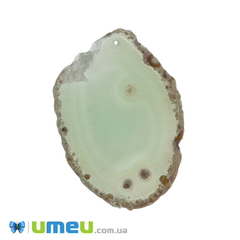 Зріз Агата, Зелений світлий, 77х54 мм (POD-009366)