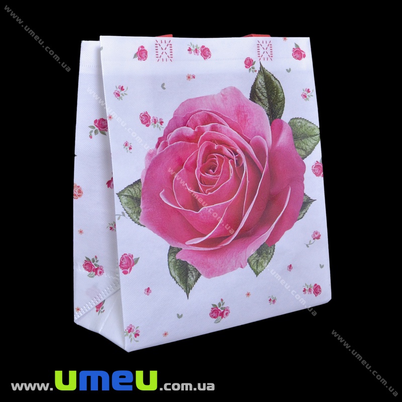 Сумка пластикова Квіти, 30х27х12 см, Біла (UPK-035719)