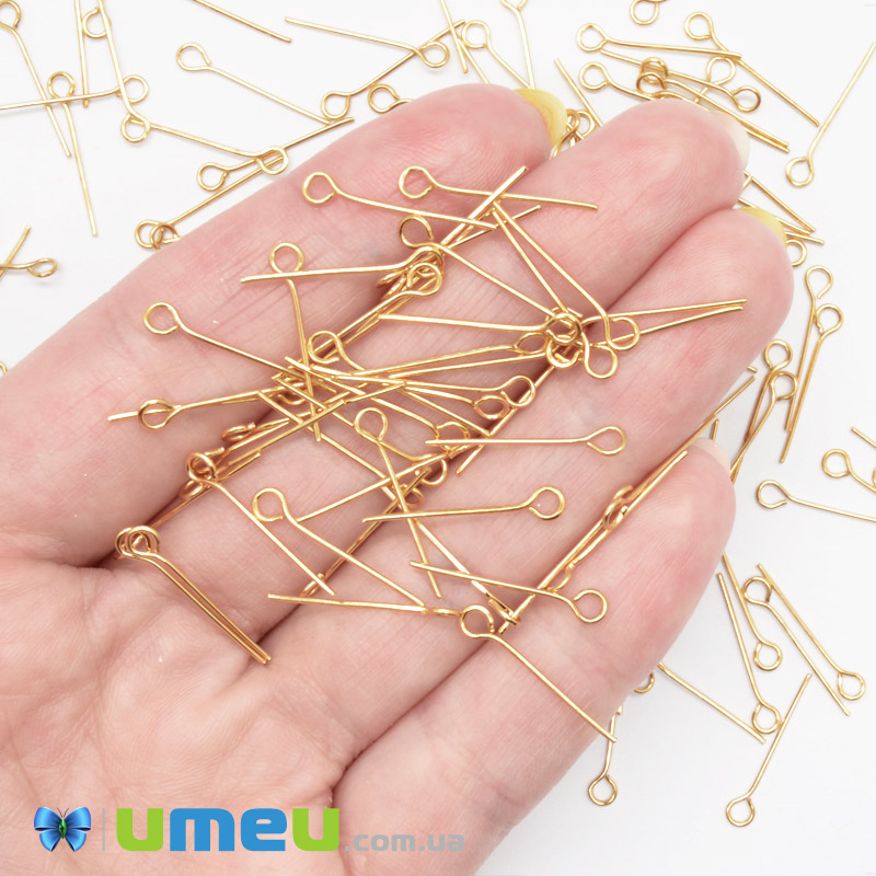 Булавки з нержавіючої сталі, 18 мм, Золото (STL-056687)