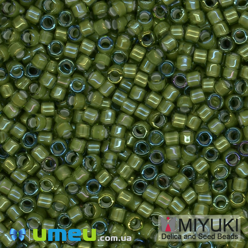 Бісер японський Miyuki Delica 11/0 DB1786, Зелений АВ (BIS-045413)