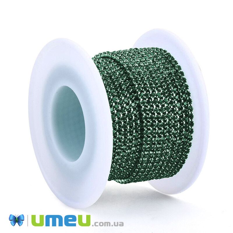 Стразового ланцюг SS6 - 2,0 мм, Зелена, Стрази скляні зелені (ZEP-043003)