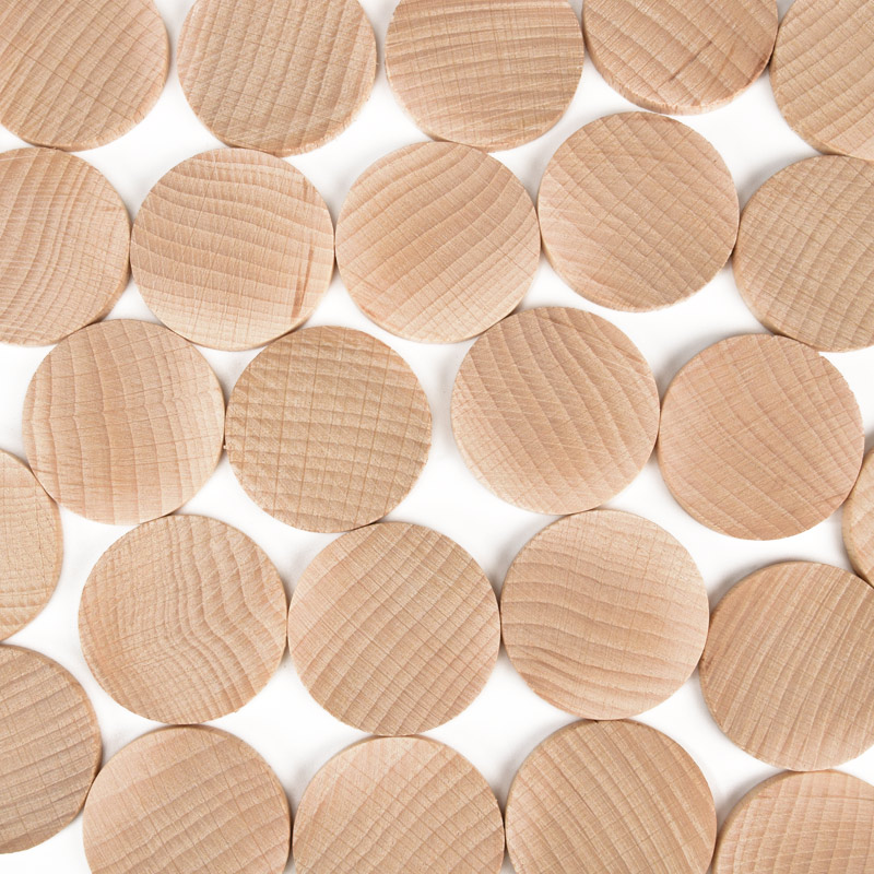 Пластинки дерев'яні, 38 мм, Круглі, Бук (BUS-057735)