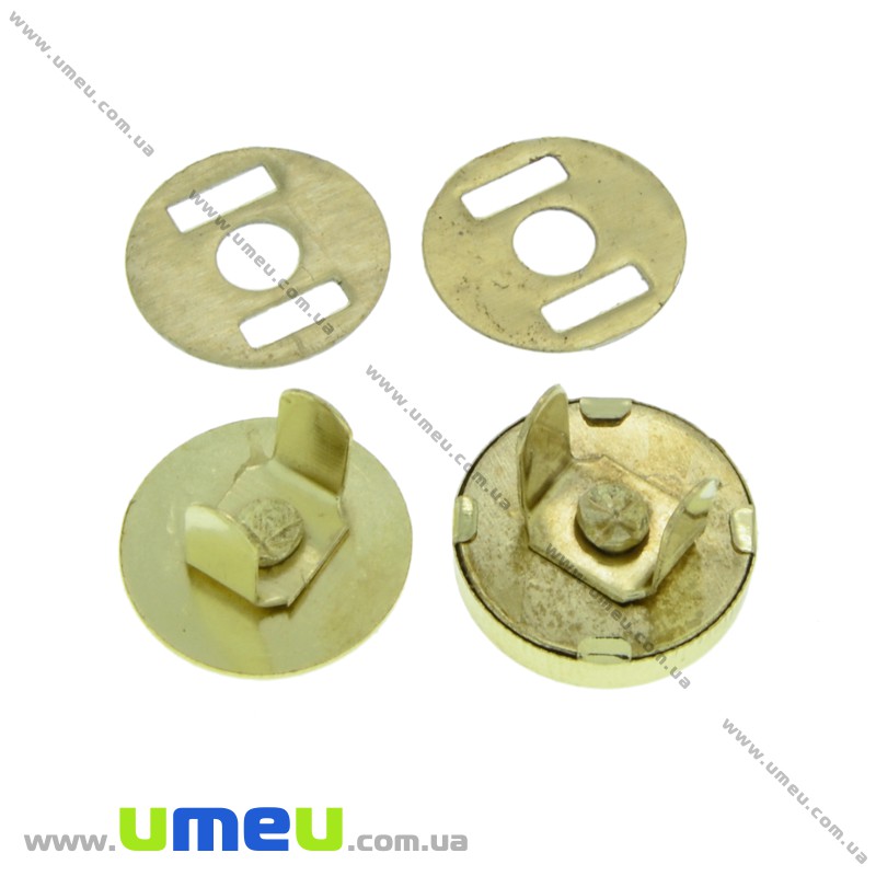 Замок-кнопка магнитная, Золото, 14 мм (BAG-002371)