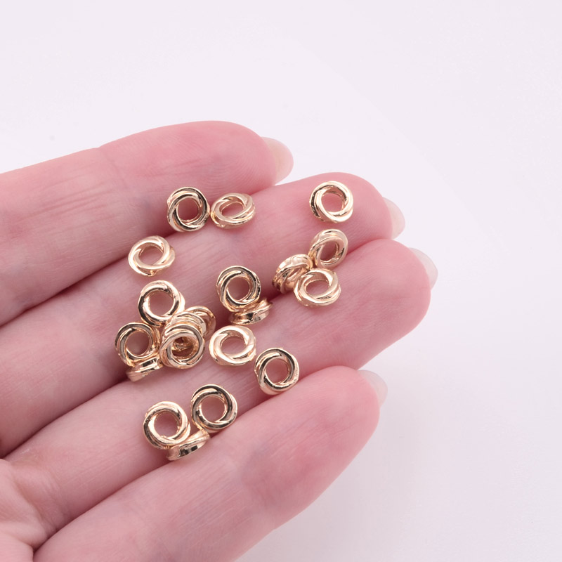 Намистини-розділювачі, 6х1,8 мм, Латунь з покриттям 14 kt (BUS-055838)