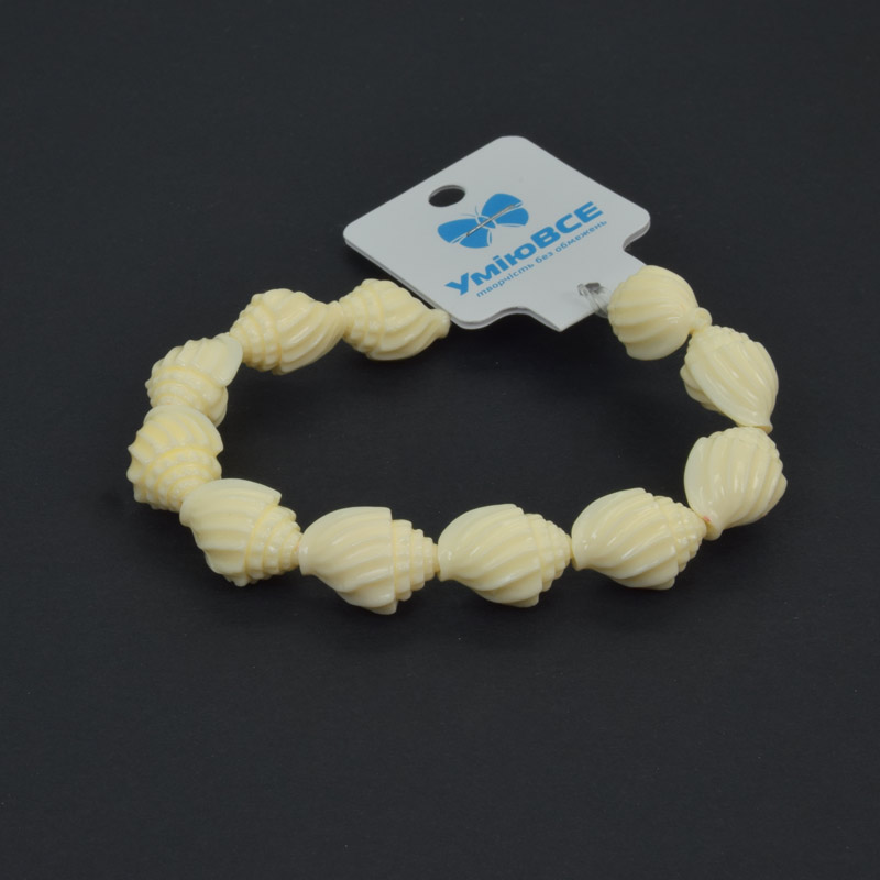 Намистини Корал пофарбований, Синт. камінь, 17х12 мм, Мушля (BUS-057675)