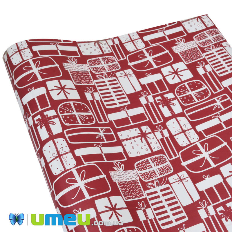 Пакувальний папір Подарунки, Червоний, 76х100 см (UPK-043013)