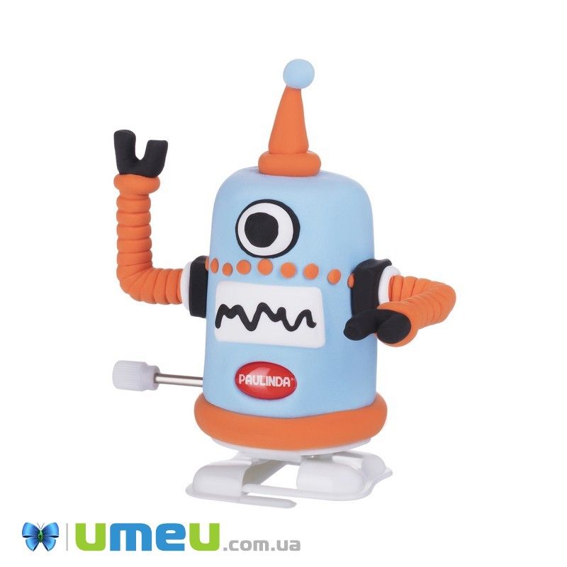 Маса для ліплення Paulinda Super Dough Robot заводний механізм (крокує), блакитний (DIF-043523)