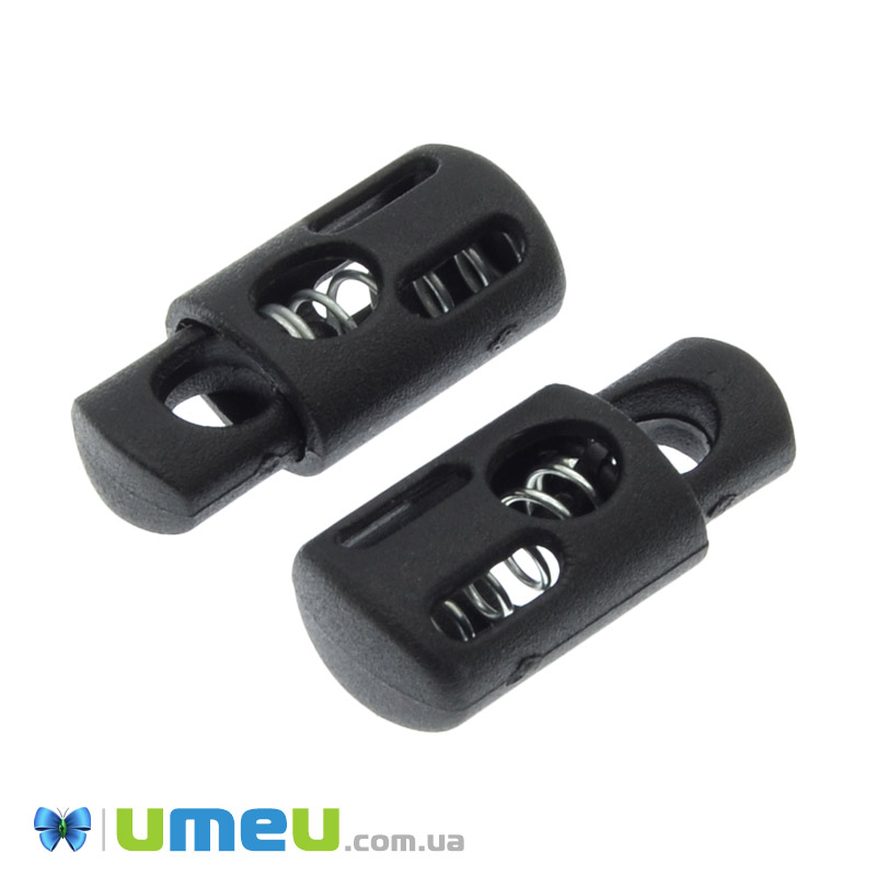 Фіксатор для шнура пластиковий на 1 отвір, 27х12х8 мм, Чорний (SEW-044634)