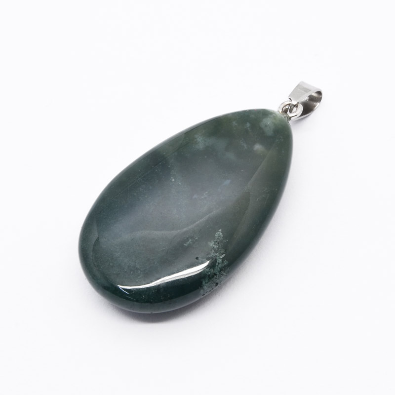 Подвеска Капля, Натур. камень Агат индийский, 44х24х12 мм (POD-054382)