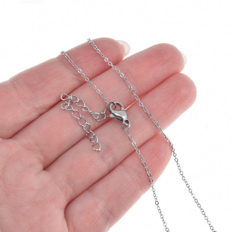 Основа на шею из нерж. ст. с удлинителем, Темное серебро, 1,2 мм, 40 см (STL-058317)