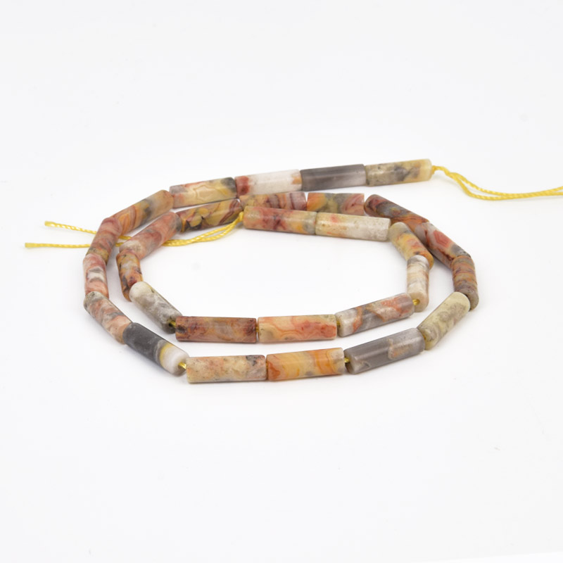 Бусины Агат кружевной (Crazy Agate), Натур. камень, 13-14 мм, 39 см, Боченок (BUS-058161)