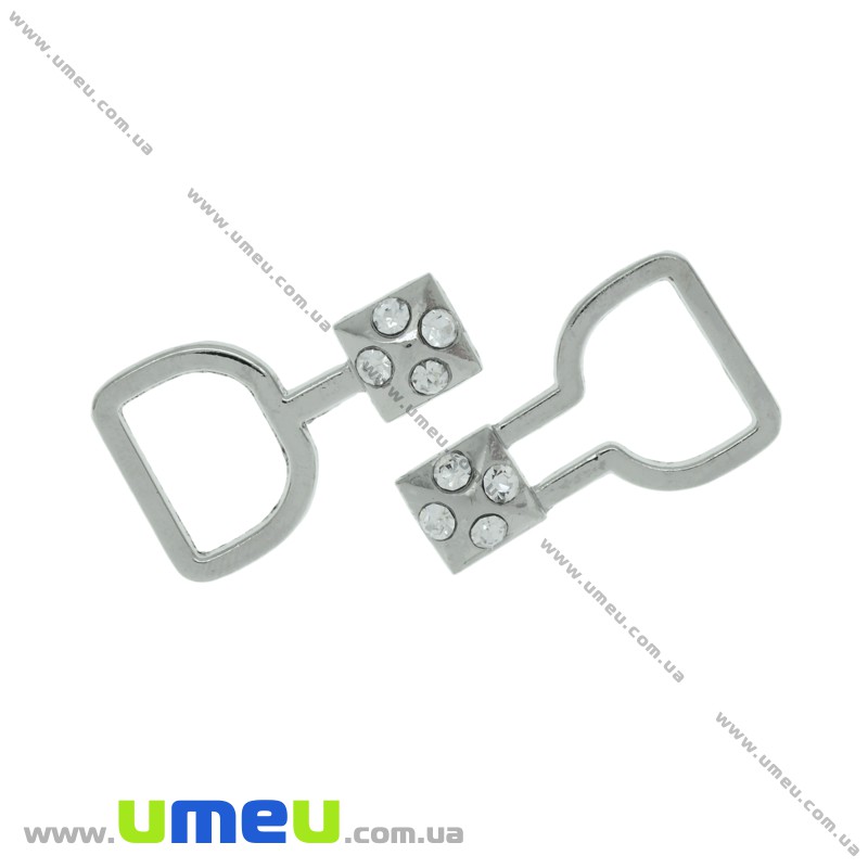 Пряжка металева роз'ємна, 43х20 мм, Темне срібло (SEW-023965)