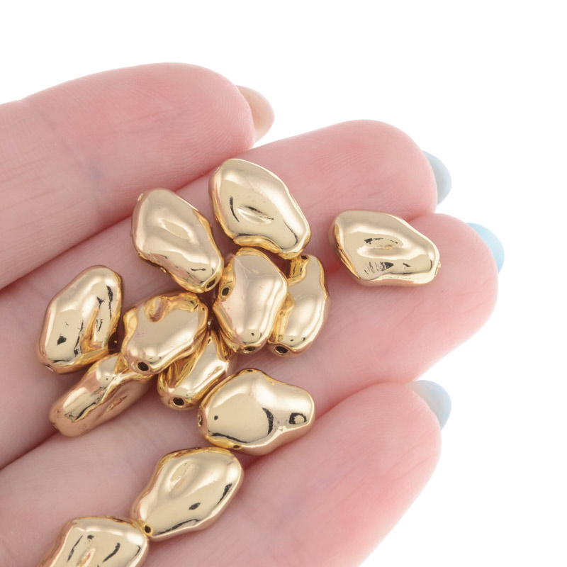 Намистина метал., 11,5х8 мм, Латунь з покриттям 18 kt (BUS-055808)