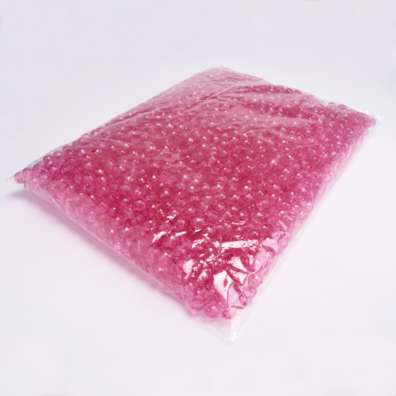 Намистини для сумок, Акрилові, Круглі грановані, 7,5 мм, Рожеві (BUS-054527)