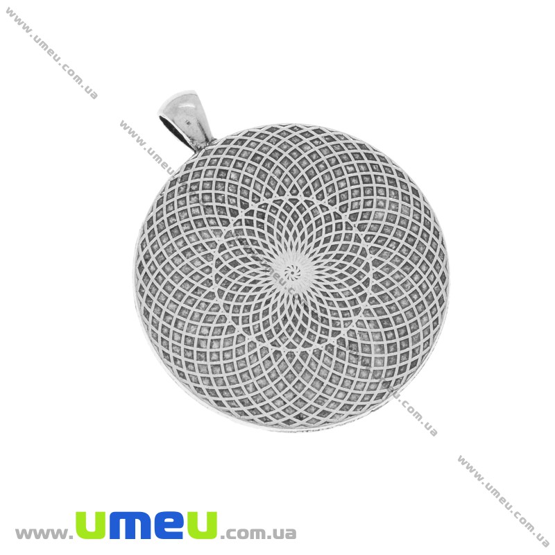 Основа круглая, 51х43 мм, 40 мм, Античное серебро (OSN-020040)