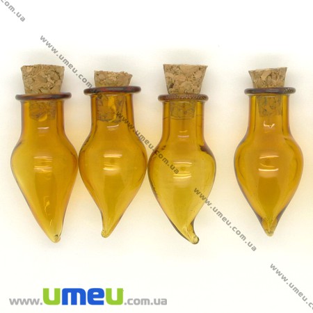 Стеклянная баночка Перчик, Коричневая, 13х27 мм (DIF-006684)