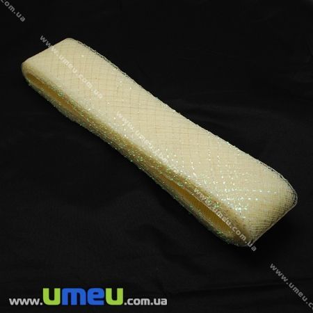 Регілін з люрексом, 20 мм, Кремовий (REG-012450)