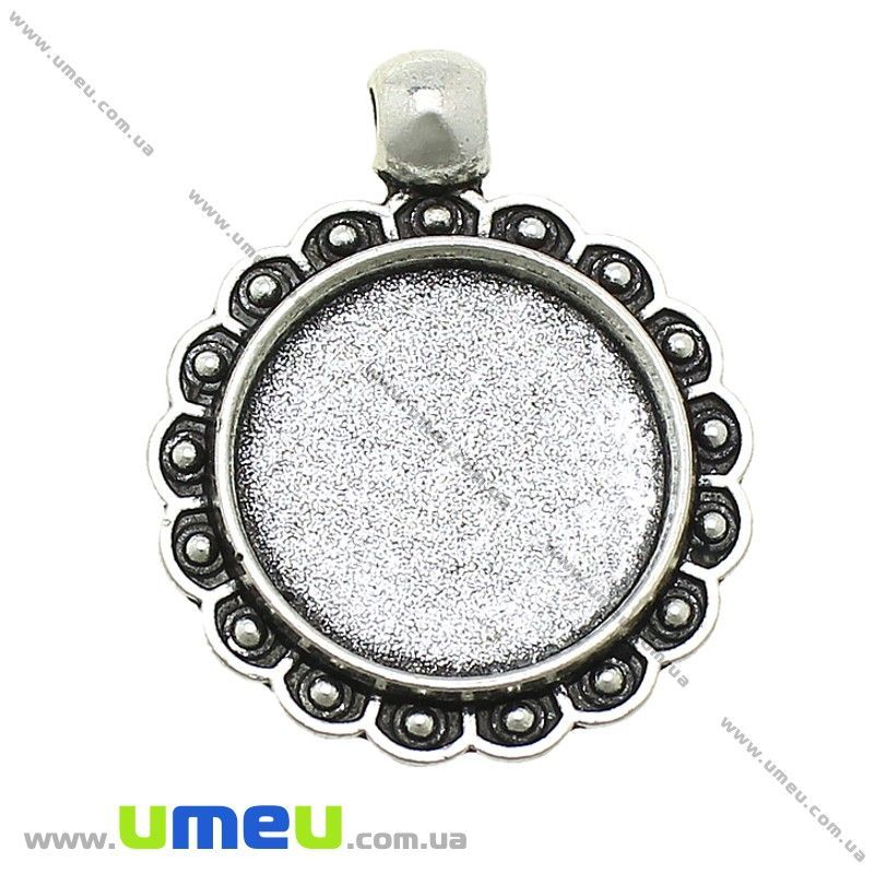 Основа кругла, 31х25 мм, 18 мм, Античне срібло (OSN-028261)