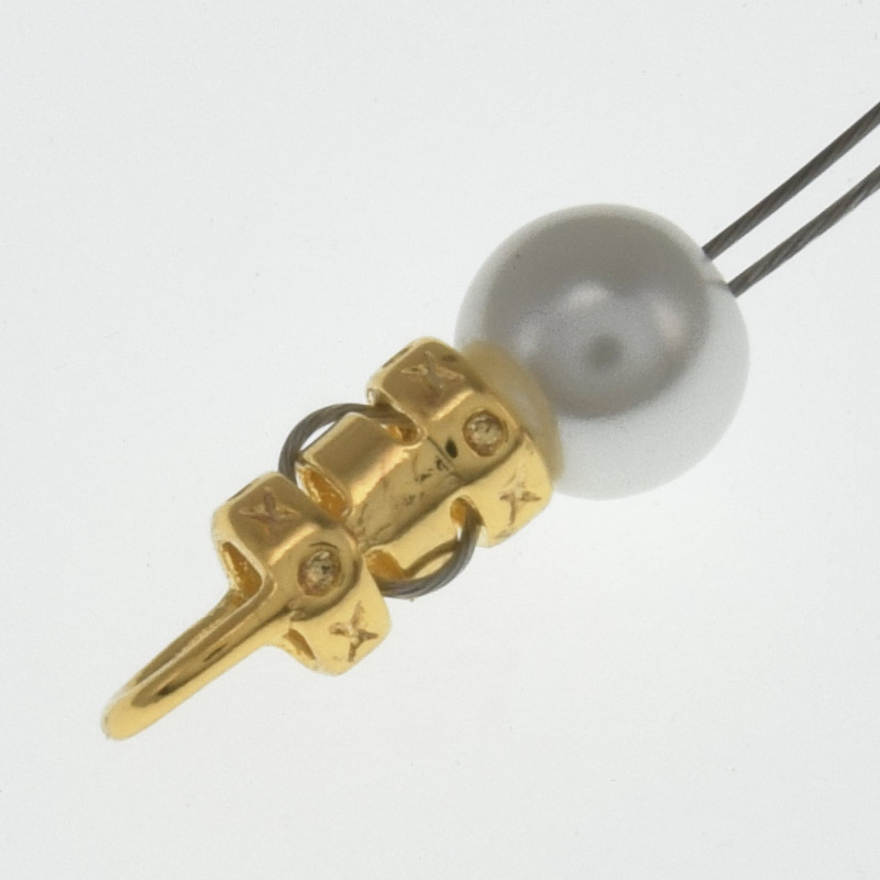 Держатель-протектор для тросика, 10,5х5 мм, Латунь с покрытием 18 kt (BUS-058490)