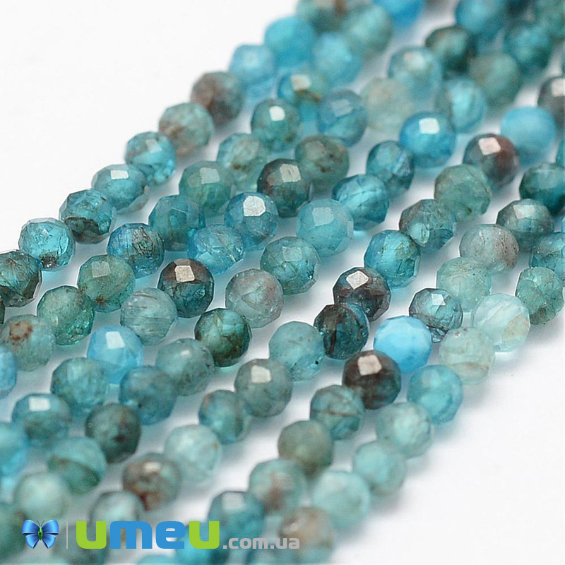 Намистини Апатит, Натур. камінь, 2 мм, Круглі грановані (BUS-040887)