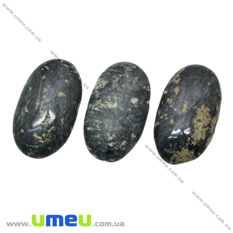 Кабошон нат. камень Серпентин (Змеевик), Овал, 20х12 мм (KAB-028852)