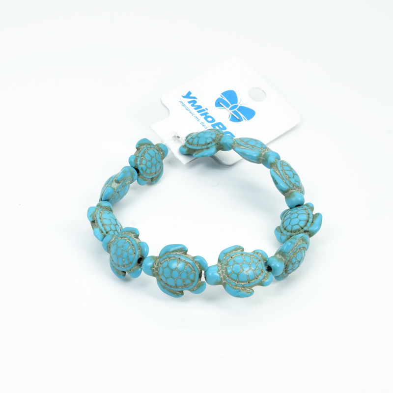 Намистини Бірюза пофарбована, Синт. камінь, 18х14 мм, Черепаха (BUS-057680)