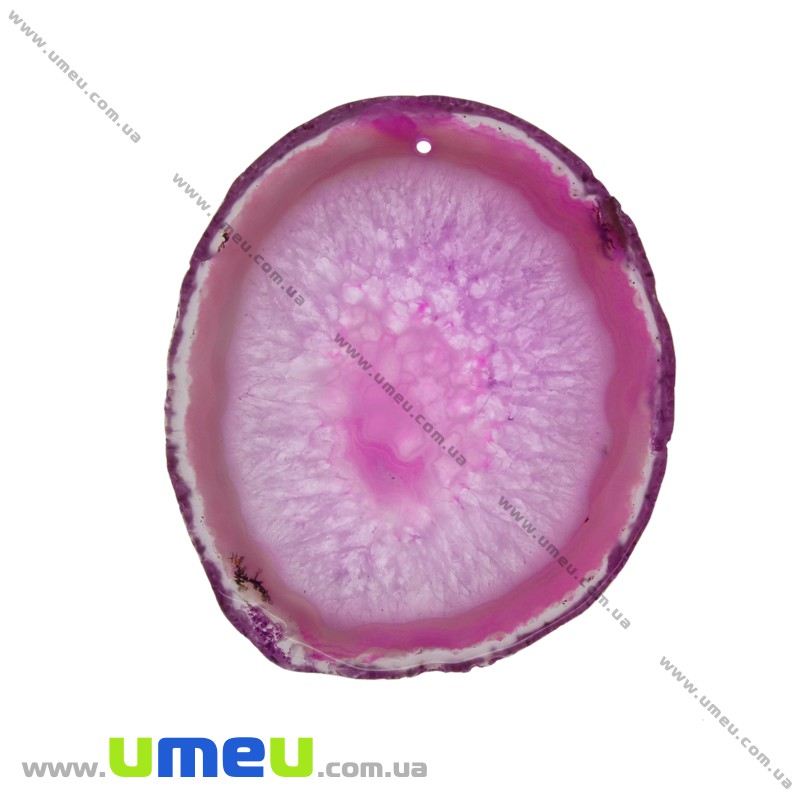 Зріз Агата, Рожевий, 80х69 мм (POD-032521)