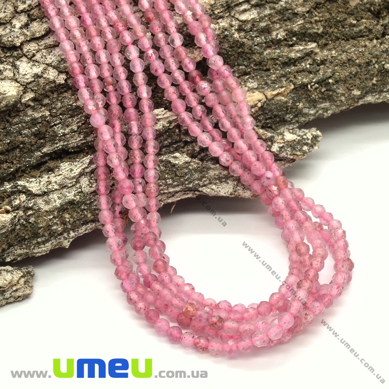 Намистини Турмалін, Натур. камінь, 2-2,5 мм, Круглі грановані (BUS-037291)