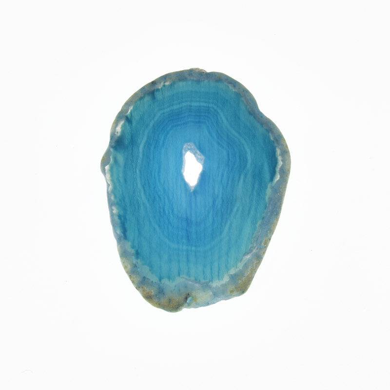 Зріз Агата без отвору, Блакитний, 61х45 мм (POD-020158)