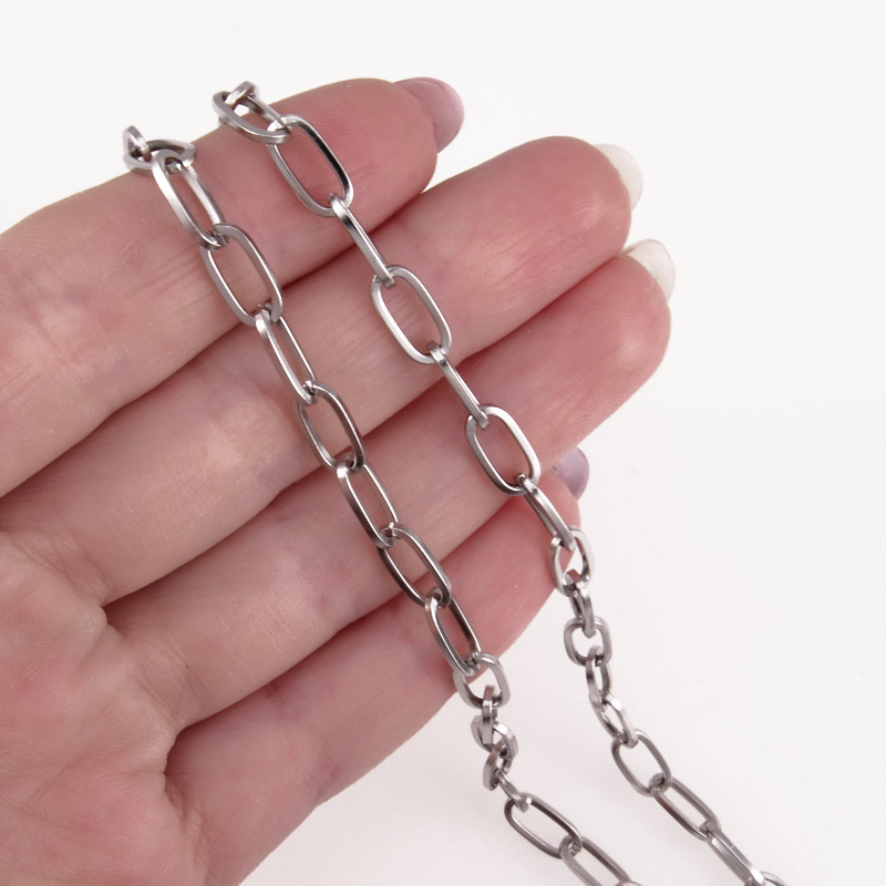 Ланцюг з нержавіючої сталі, 5 мм, Темне срібло (ZEP-055316)