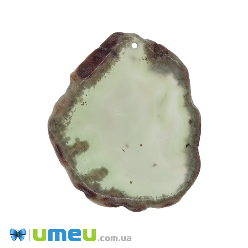 Зріз Агата, Зелений світлий, 62х51 мм (POD-011961)