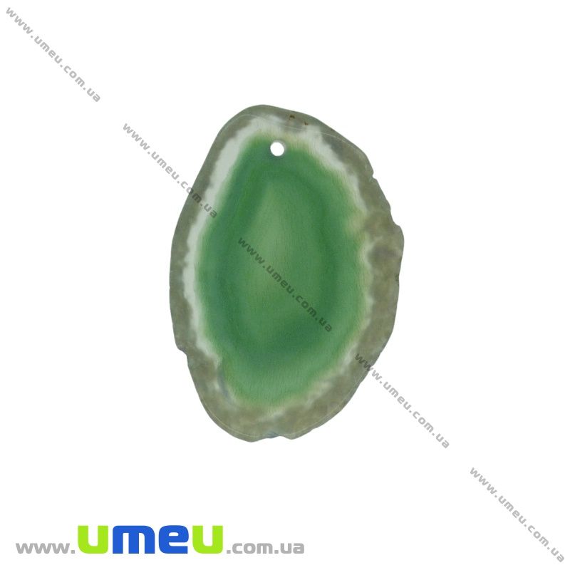 Зріз Агата, Смарагдовий, 42х29 мм (POD-032476)