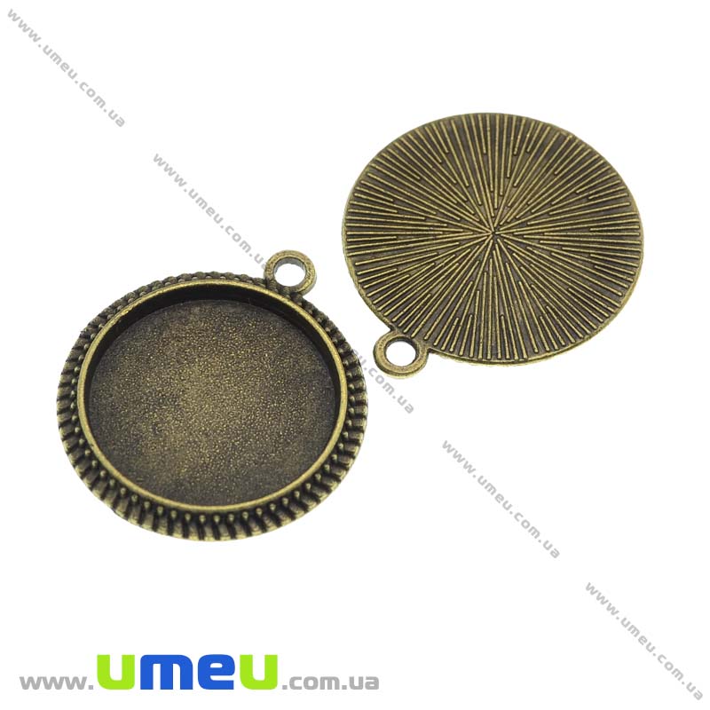 Основа круглая, 23х20 мм, 16 мм, Античная бронза (OSN-013501)