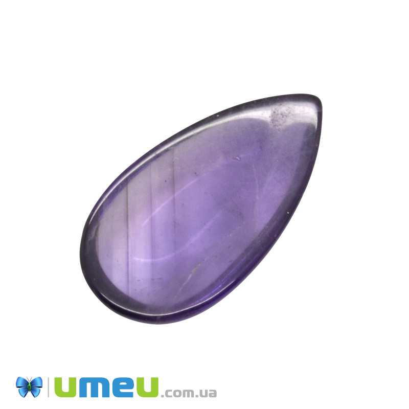 Кабошон нат. камінь Аметист, Крапля, 27,7 х15,1 мм (KAB-050665)