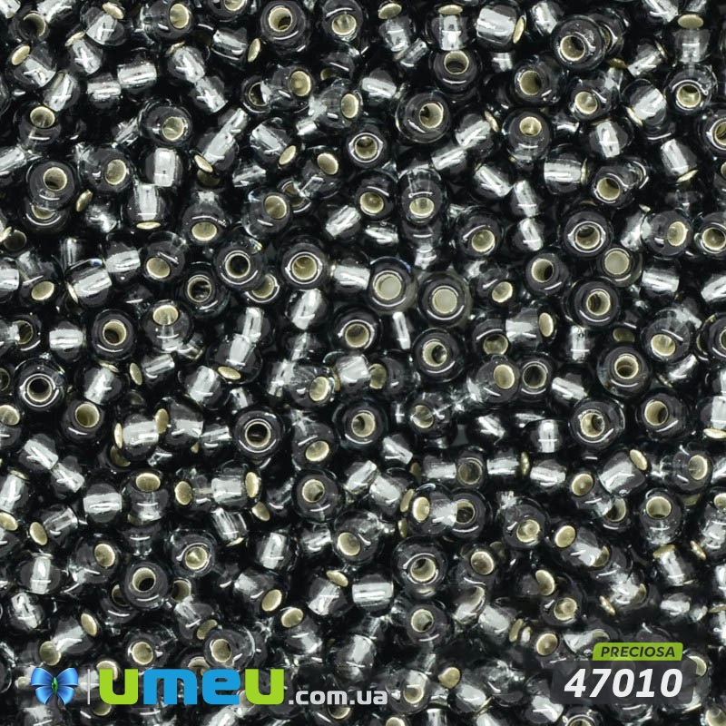 Бісер чеський №337 / 47010, Сірий, Блискучий, 10/0 (BIS-003800)