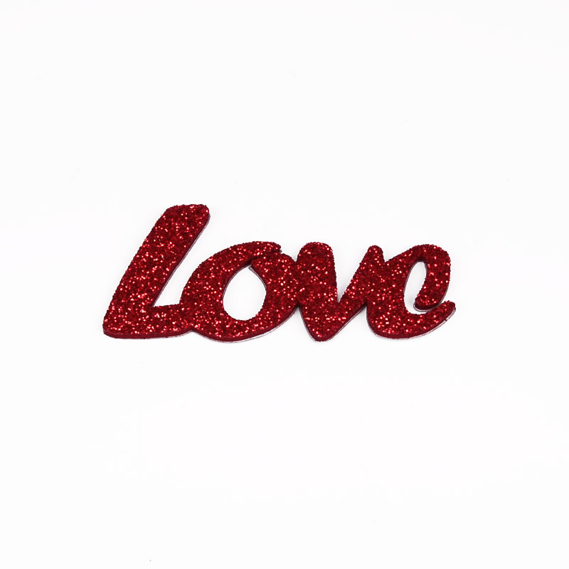 Декоративний виріб з фоамірану клейового Слово "Love", 6х3 см, Червоне (FOM-056572)