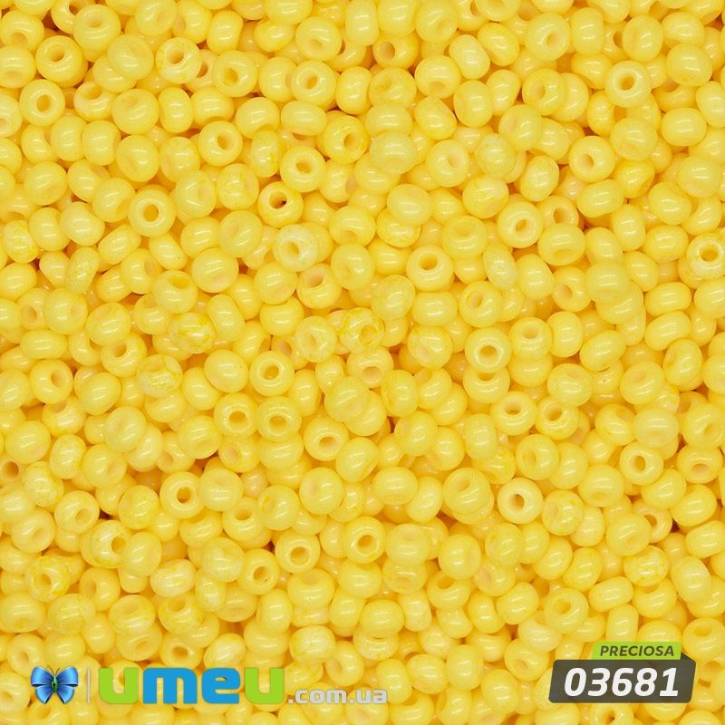 Бісер чеський №285/03681, Жовтий, Натуральний, 10/0 (BIS-043847)
