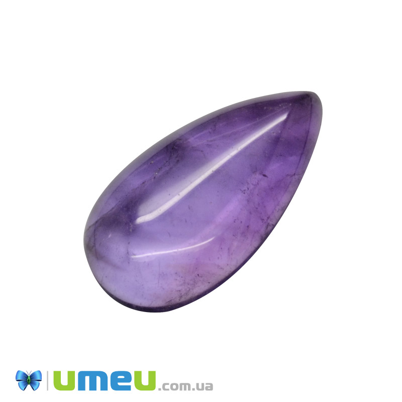 Кабошон нат. камінь Аметист, Крапля, 27,7 х15,1 мм (KAB-050665)