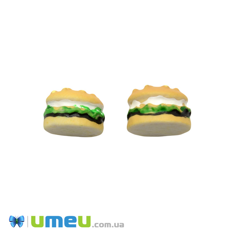 Кабошон из полимерной глины, Гамбургег, 13 мм, Бежевый (DIF-050798)