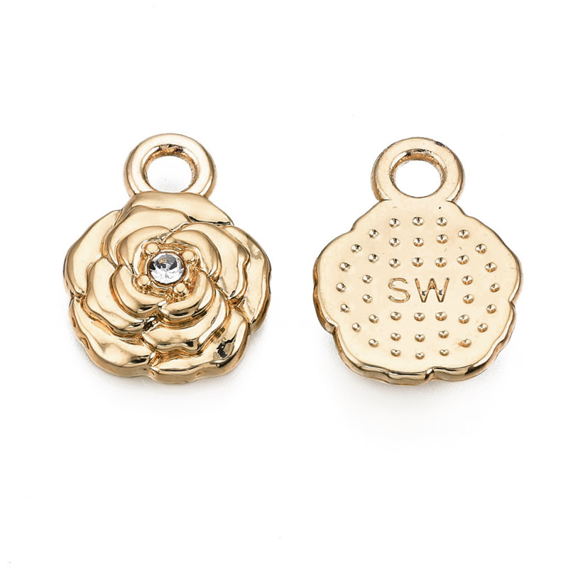 Підвіска метал. Квітка, Стійке покриття, 14х10 мм, Світле золото (POD-054751)