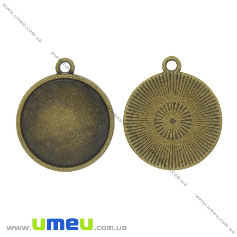Основа кругла, 24х21 мм, 18 мм, Антична бронза (OSN-037150)