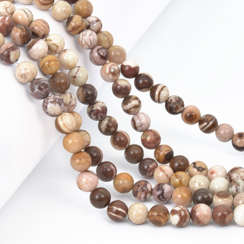 Намистини Яшма зебра, Натур. камінь, 6,5 мм, Круглі (BUS-058002)