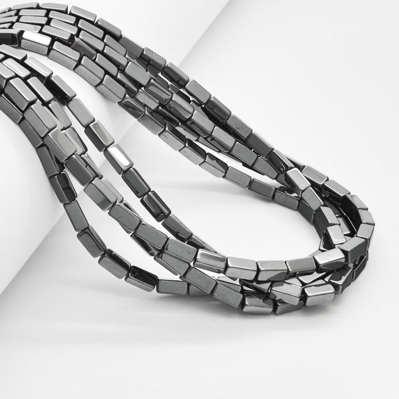 Намистини Гематит, Нат. кам., Прямокутник, 4х8 мм (BUS-054019)