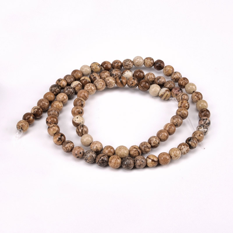 Бусины Яшма пейзажная, Натур. камень, 4,5 мм, Круглые (BUS-051787)