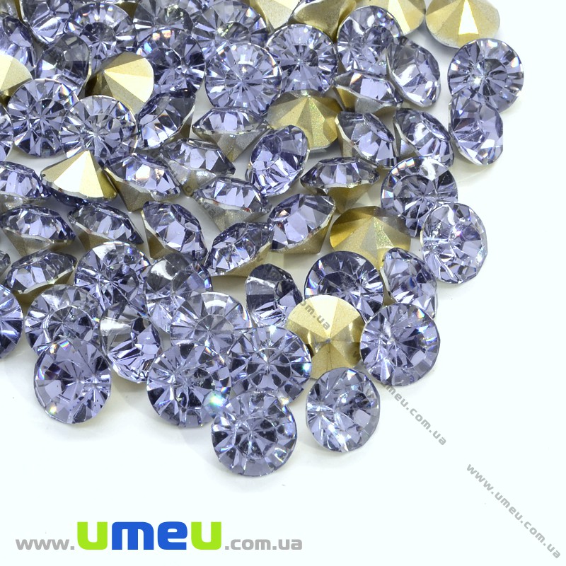 Стрази пластикові, 6 мм, Сірі, Конус (STR-014354)