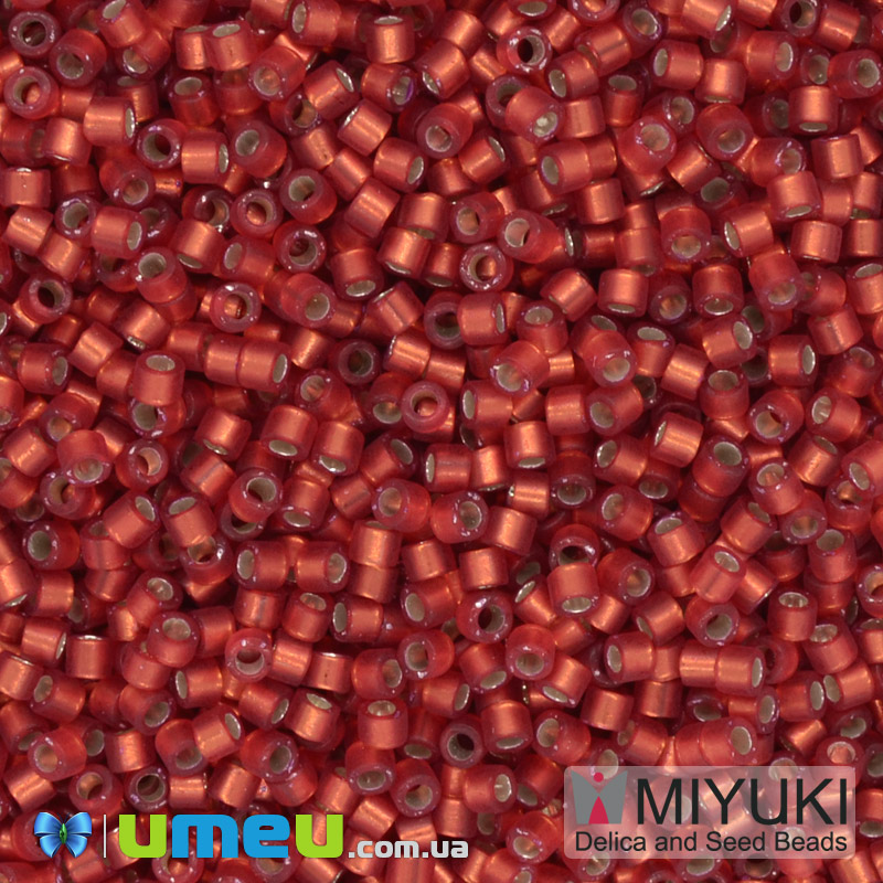 Бісер японський Miyuki Delica 11/0 DB683, Червоно-помаранчевий матовий (BIS-040008)