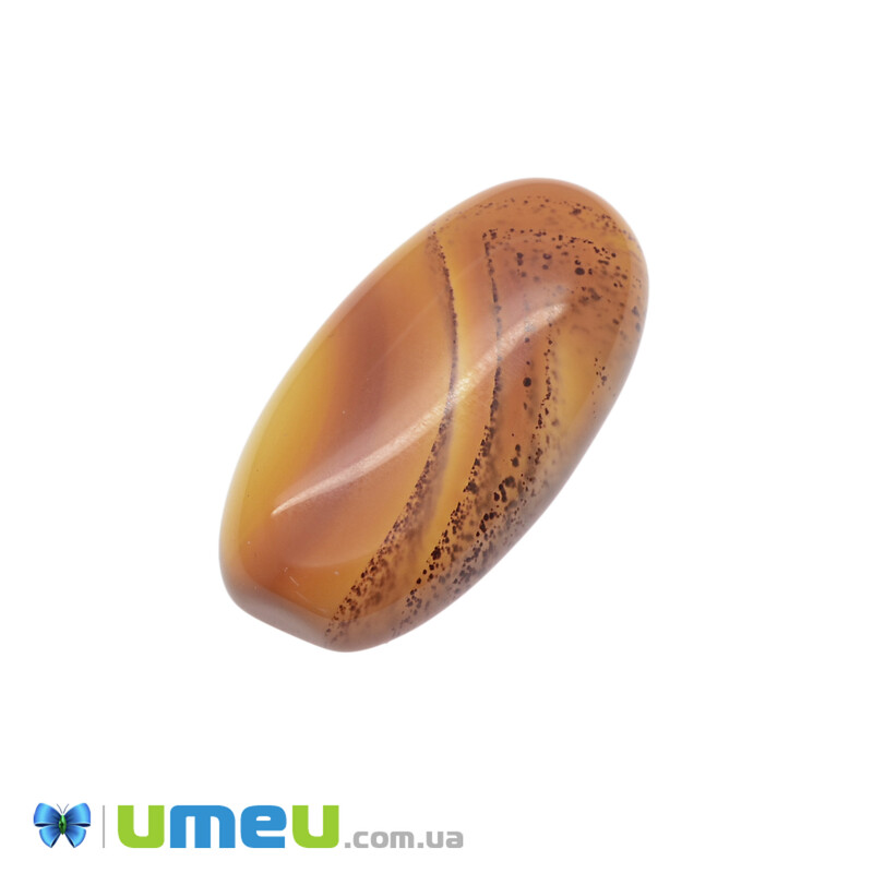 Кабошон нат. камінь Агат червоний (2 сорт), Овал, 30х15 мм (KAB-026003)