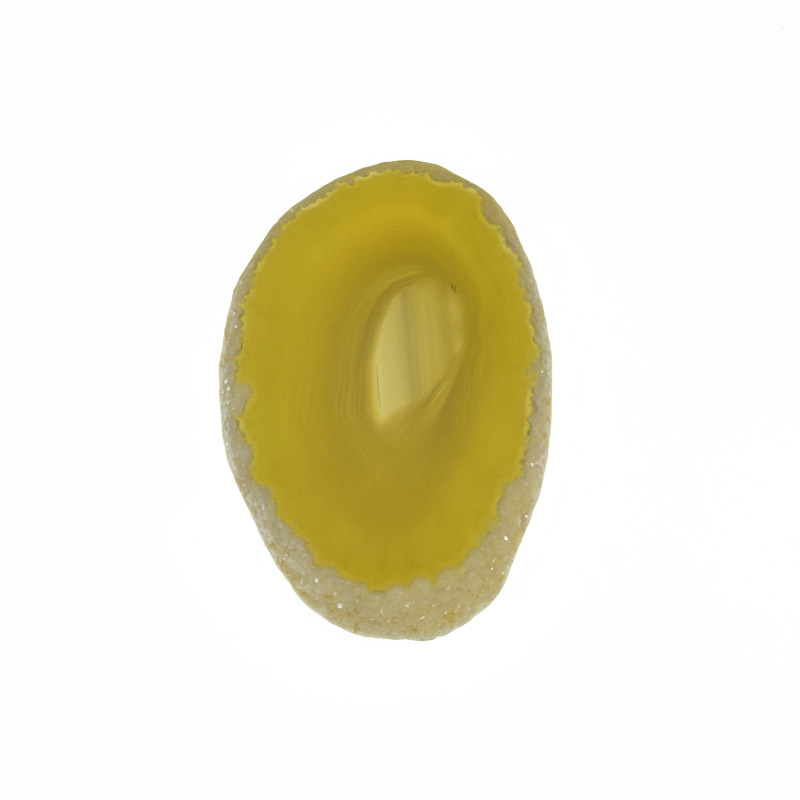 Зріз Агата без отвору, Жовтий, 60х38 мм (POD-014237)