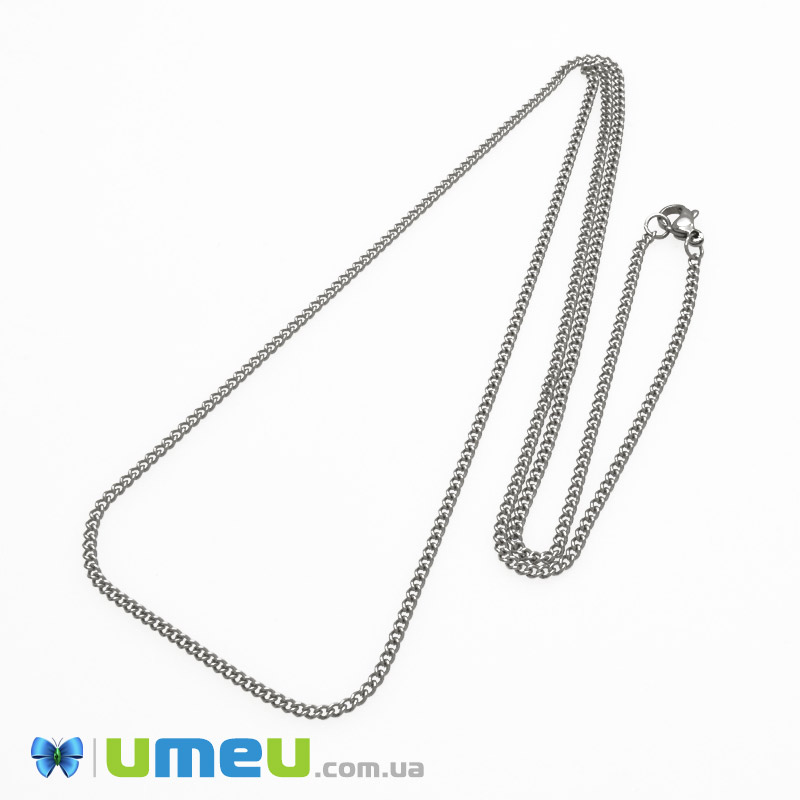 Основа на шию з нерж. ст., Темне срібло, 2,2 мм, 65 см (STL-049612)